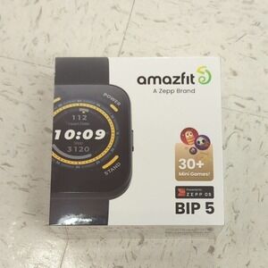 New Sealed Amazfit Bip 5 Smmartwatch 46mm Black Alexa GPS Fitness Tracker Zepp